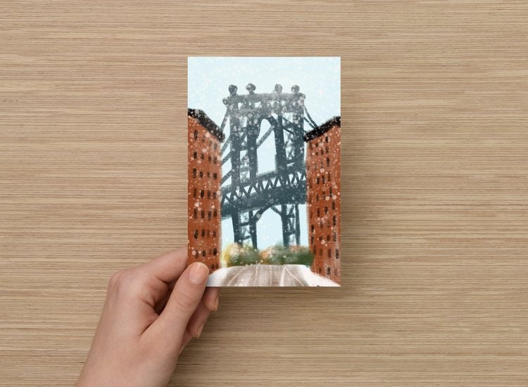 NYC Christmas Postcards Set